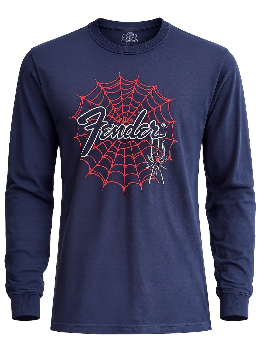 Fender Spider Web Graphic Long Sleeve T-Shirt Navy Blue Men’s Medium